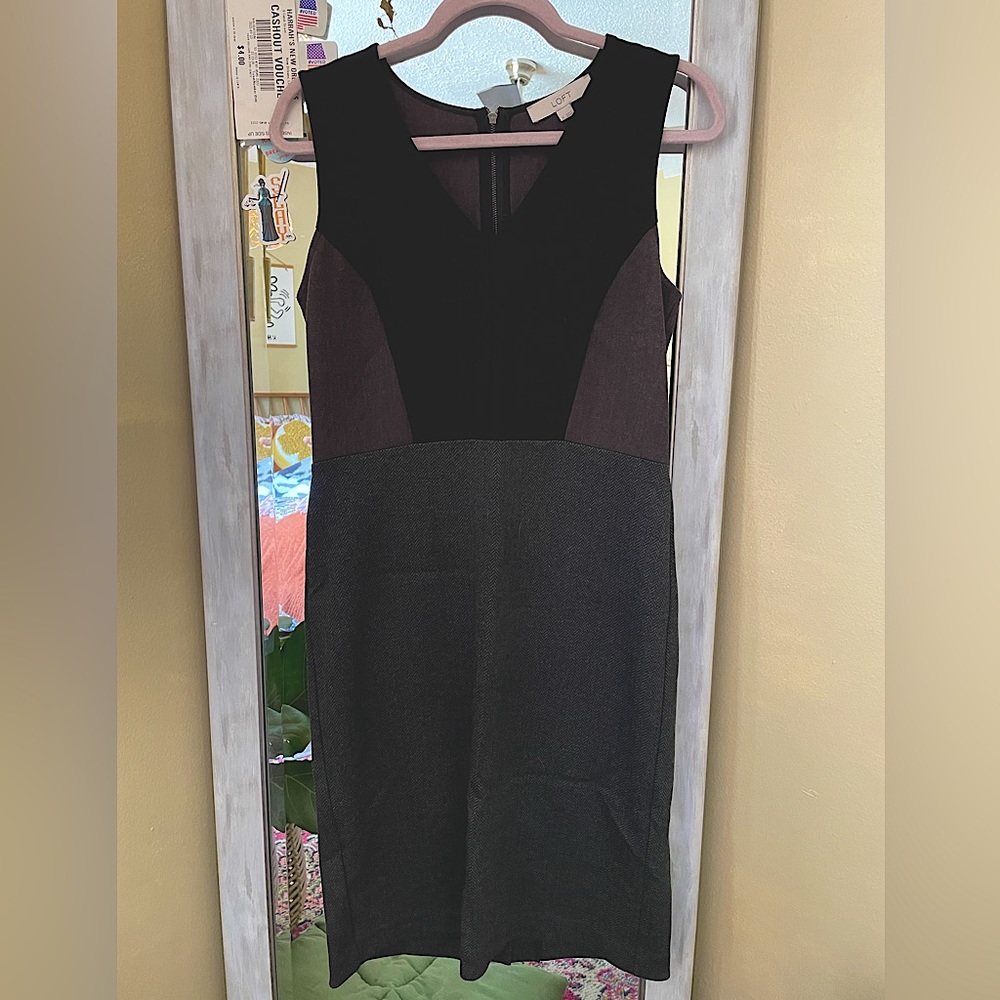 LOFT Winter Colorblock Dress